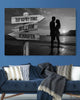 Romantic Couple On The Beach - Street Sign Name & Date Canvas Decor