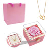 Interlocking Hearts Necklace - W/Engraved Necklace & Rose Box