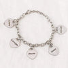 Link Bracelet with Personalized Heart Charms