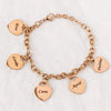 Link Bracelet with Personalized Heart Charms