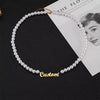 Personalized Name Necklace With Pearl Chain Fashion Retro Gift