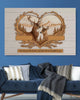 Deer Love Mountains Couple Names Premium Canvas