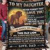 To My Daughter Sherpa Blanket - This Old Lion Will Always Have Your Back - Christmas Gift