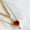 Sword and Heart Necklace with Red Crystal - Perfect Gift for Couples