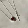 Sword and Heart Necklace with Red Crystal - Perfect Gift for Couples