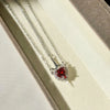 Sword and Heart Necklace with Red Crystal - Perfect Gift for Couples