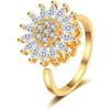 Rotating Sunflower Spinner Ring for Stress Relief