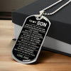 To My Son Dog Tag Necklace, Believe In Yourself, Christmas Gift For Son
