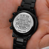 Son In My Heart, Engraved Black Chronograph Watch, Christmas Gift Idea for Son from Dad