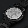 Son Journey In Life, Engraved Black Chronograph Watch, Gift for Son from Dad