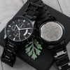 Son Aim For The Skies, Engraved Design Black Chronograph Watch, Gift for Son from Dad