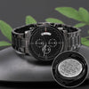 Son In My Heart, Engraved Black Chronograph Watch, Christmas Gift Idea for Son from Dad