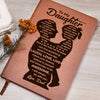 Daughter Laugh Love Live, Graphic Leather Journal, Perfect Gift Idea For Daughter From Dad