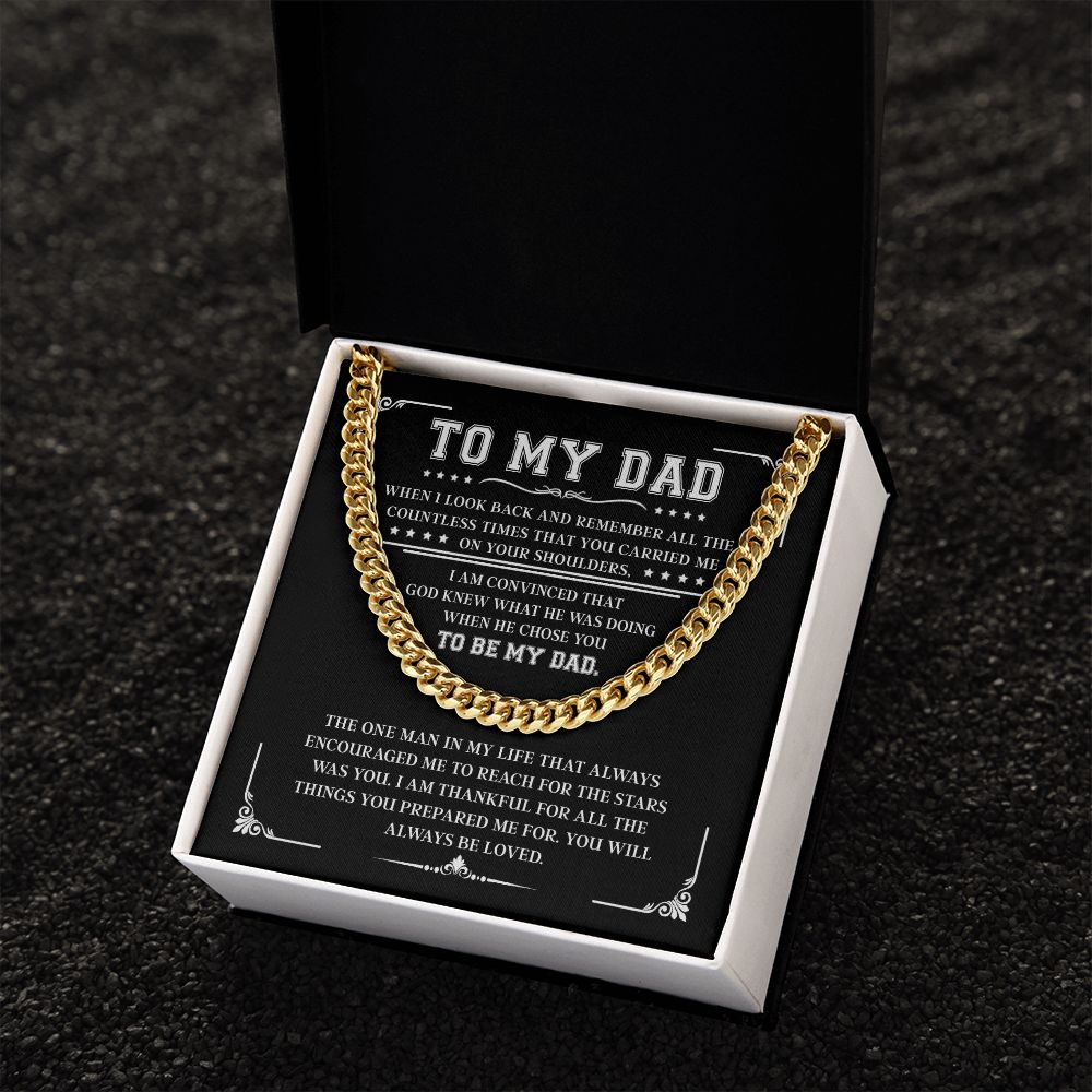 To My Dad, Reach For The Stars, Cuban Link Chain, Father's Day Gift For Dad