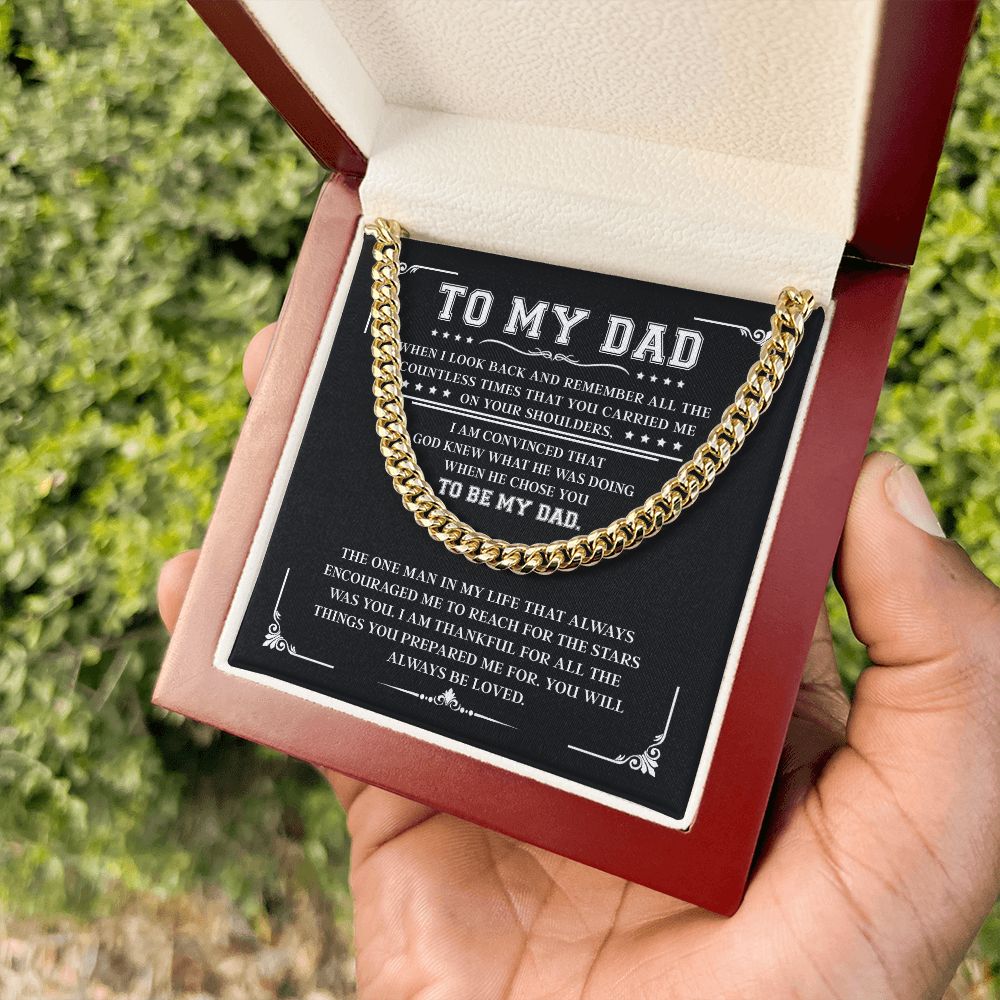 To My Dad, Reach For The Stars, Cuban Link Chain, Father's Day Gift For Dad