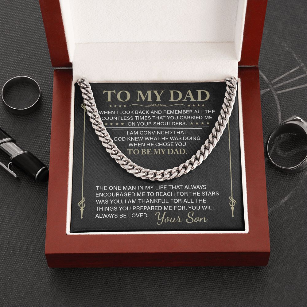 Dad The One Man,  Cuban Link Chain, Father's Day Gift For Dad