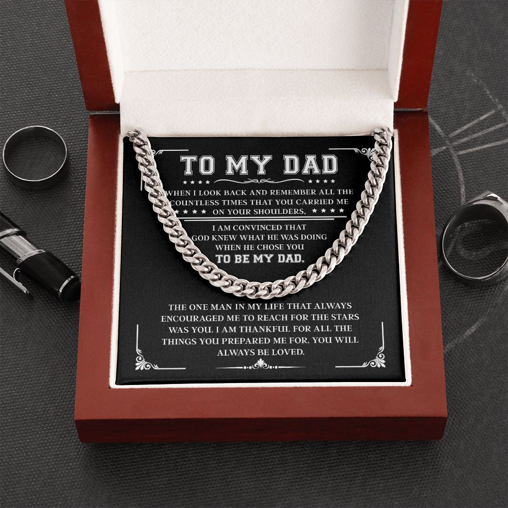 To My Dad, Reach For The Stars, Cuban Link Chain, Father's Day Gift For Dad