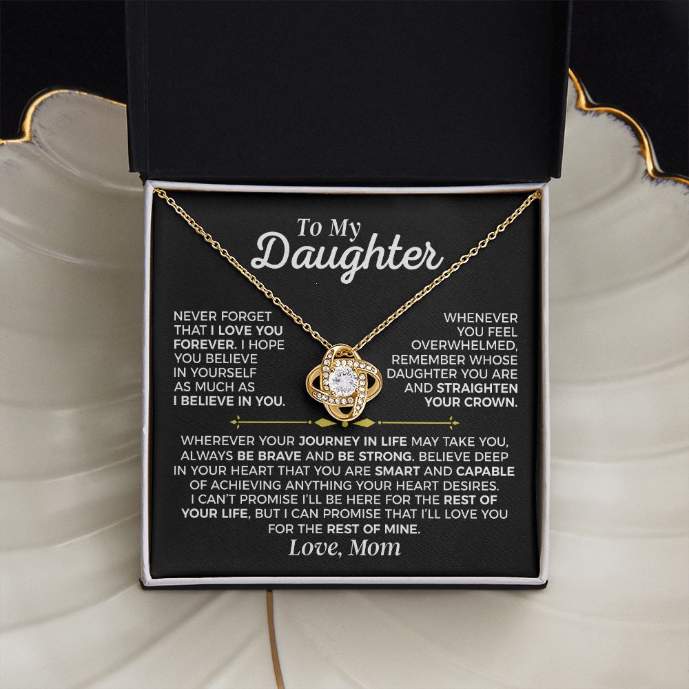 Daughter Journey In Life, Love Knot Necklace, Anniversary Gift For Daughter From Mom