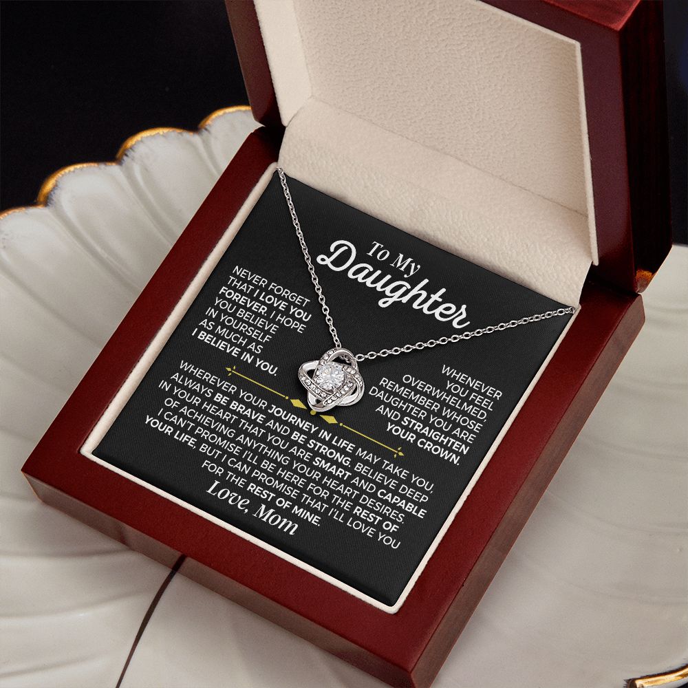 Daughter Journey In Life, Love Knot Necklace, Anniversary Gift For Daughter From Mom