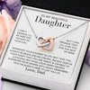 Daughter Always Be Brave - Interlocking Hearts Necklace - Best Gift For Daughter From Dad