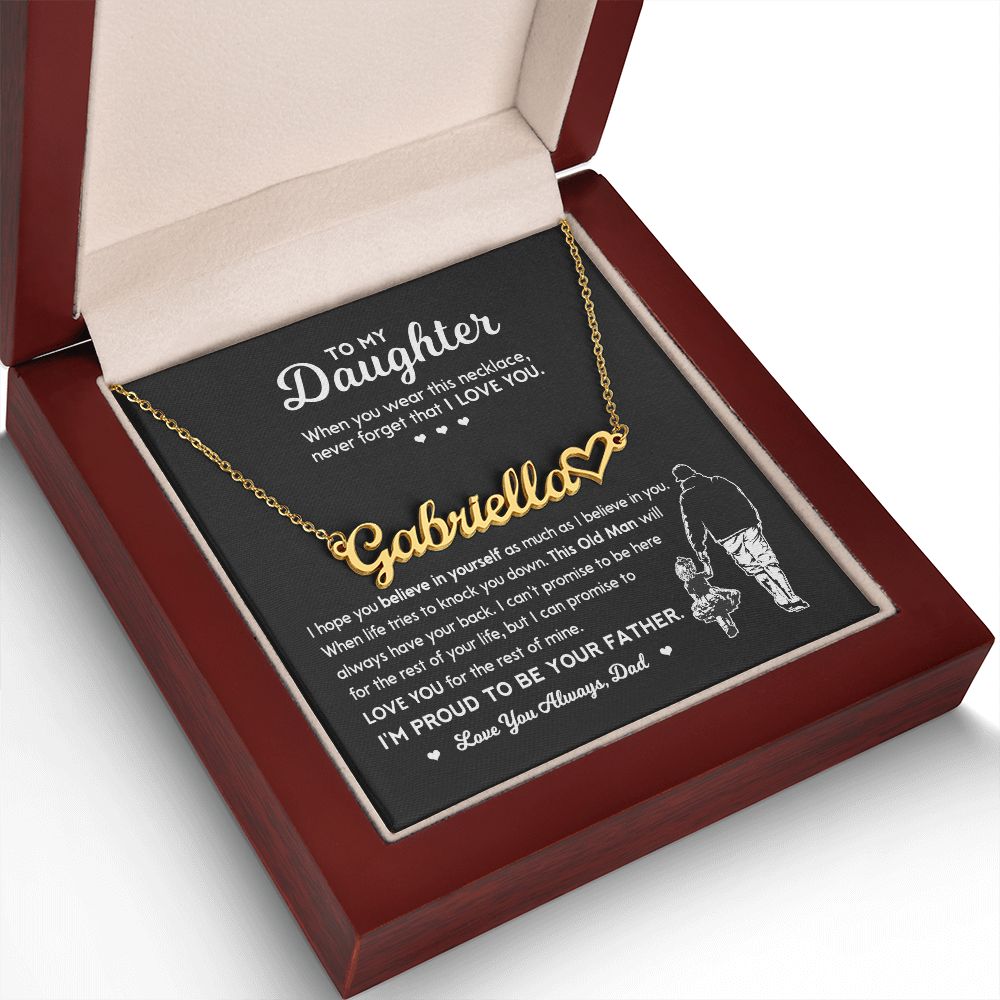 To My Daughter | This Old Man | Heart Name Necklace | Personalized Necklace For Daughter