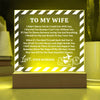 Wife Love Letter Keepsake - Square Acrylic Plaque - Anniversary Gift For Wife