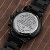Son Journey In Life, Engraved Black Chronograph Watch, Gift for Son from Dad