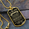 To My Son Gift From Dad | I'm So Proud Of You Love Dad | Dog Tag Necklace