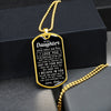To My Daughter From Dad | Just Do Your Best | Dog Tag Necklace