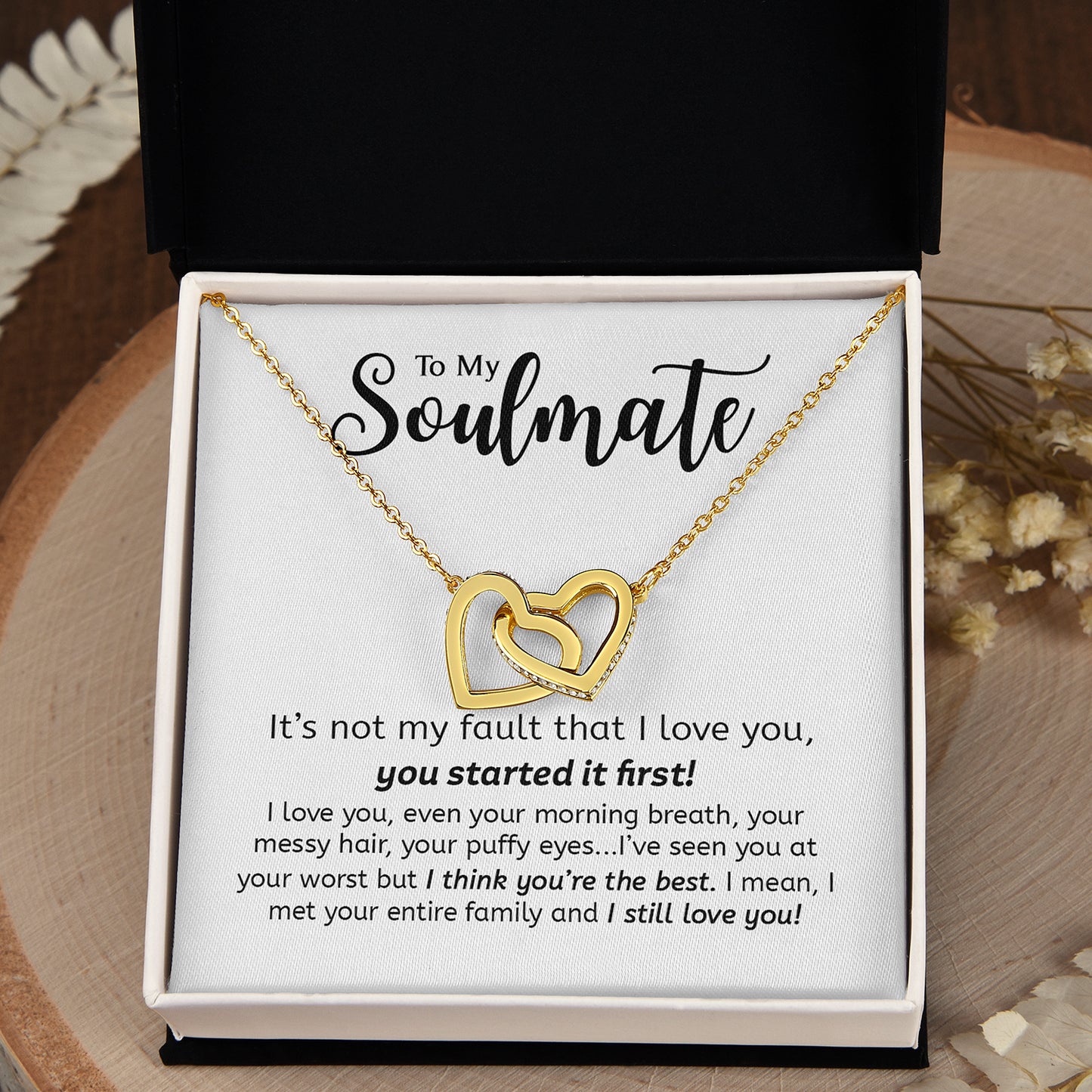 Soulmate You Started It First | Gift For Your Soulmate | Interlocking Hearts necklace