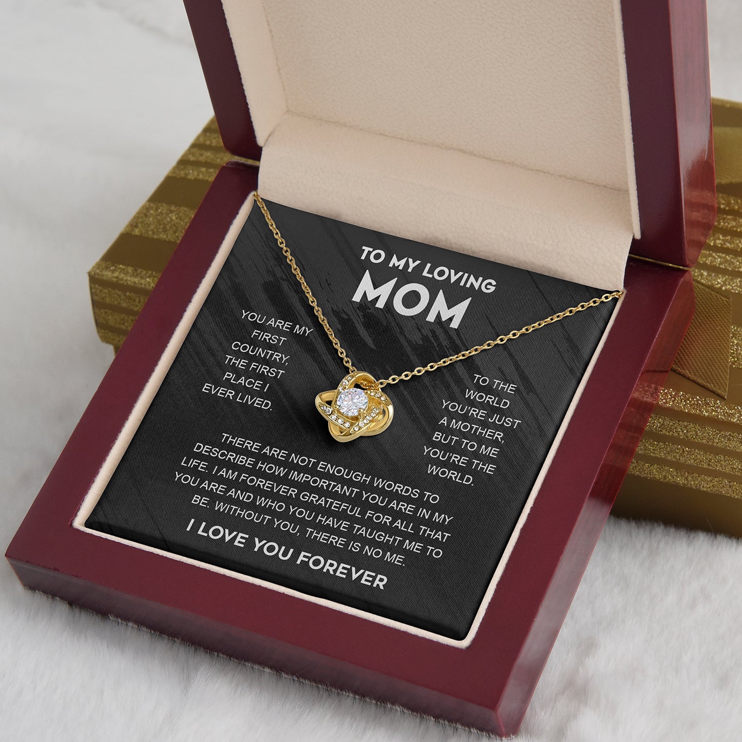 To My Loving Mom | To The World | Best Gift For Your Mother | Love Knot Necklace