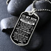 To My Son Gift From Dad | Just Do Your Best | Dog Tag Necklace Christmas Gift