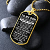 To My Son Gift From Dad | Just Do Your Best | Dog Tag Necklace Christmas Gift