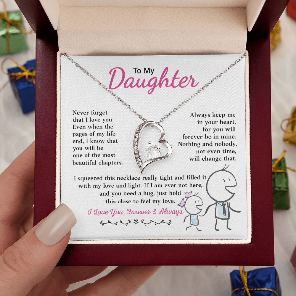 Daughter Feel My Love, Forever Love Necklace, Gift For Daughter From Dad