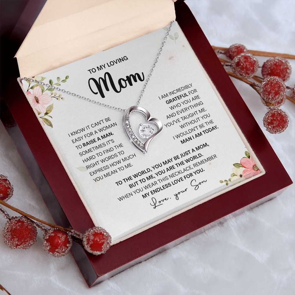 Mom My Endless Love, Forever Love Necklace, Anniversary Gift Idea For Mother