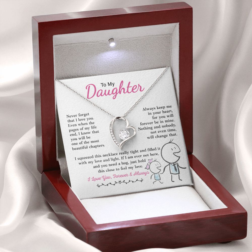 Daughter Feel My Love, Forever Love Necklace, Gift For Daughter From Dad