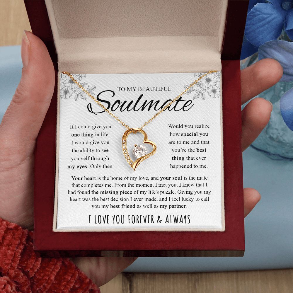 To My Beautiful Soulmate | Your Heart Is The Home Of My Love | Forever Love Necklace