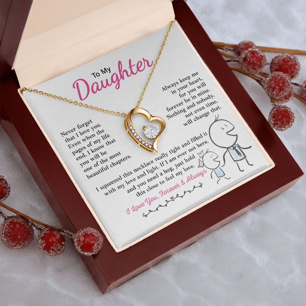 Daughter Feel My Love, Forever Love Necklace, Gift For Daughter From Dad