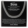 To My Son - My Heart - Cuban Link Chain Necklace