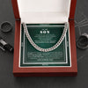 To My Son - Straighten Your Crown, Cuban Link Chain Necklace Gift Son