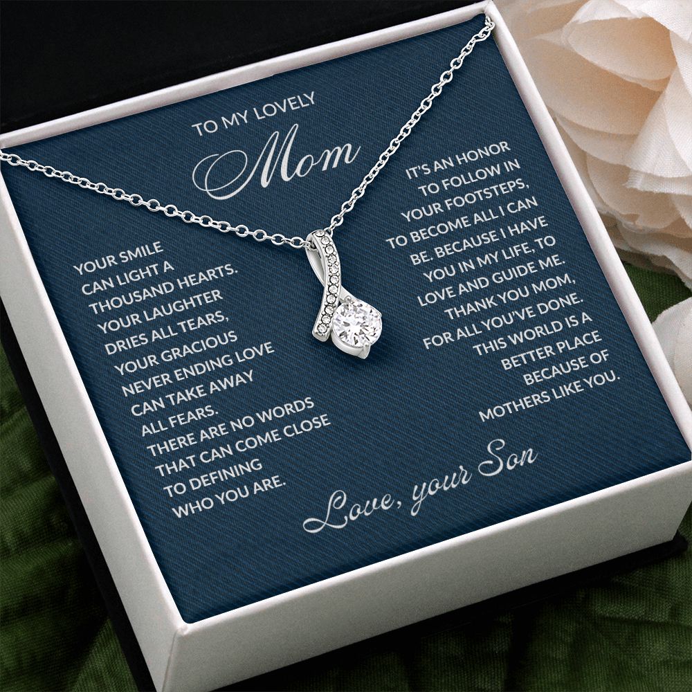 Mom Your Smile, Alluring Beauty Necklace, Perfect Gift For Mom From Son