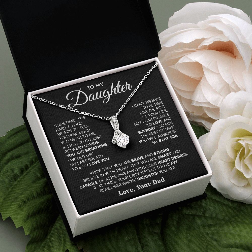 Daughter Love And Support, Alluring Beauty Necklace, Gift Idea For Daughter From Dad