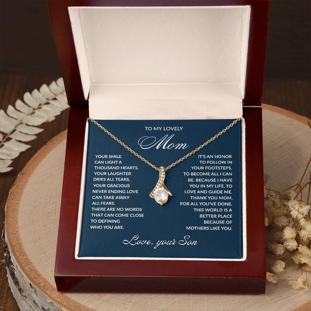 Mom Your Smile, Alluring Beauty Necklace, Perfect Gift For Mom From Son