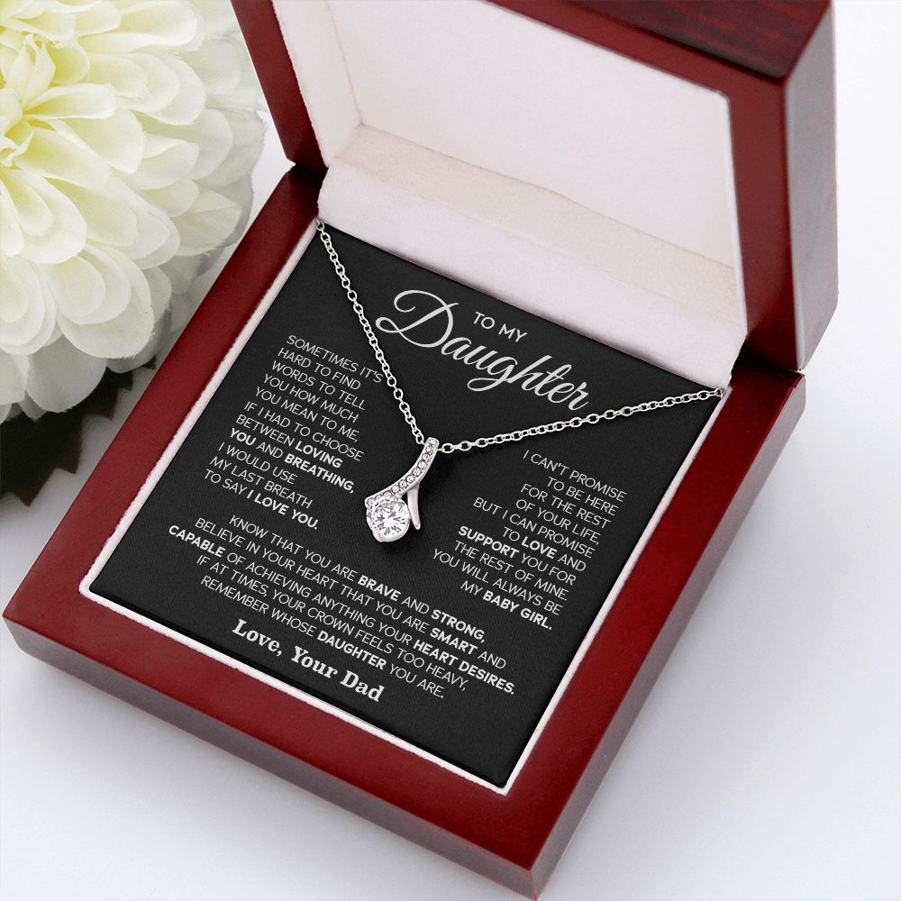Daughter Love And Support, Alluring Beauty Necklace, Gift Idea For Daughter From Dad