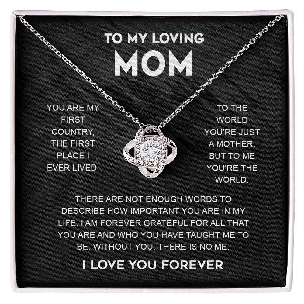 To My Loving Mom | To The World | Best Gift For Your Mother | Love Knot Necklace