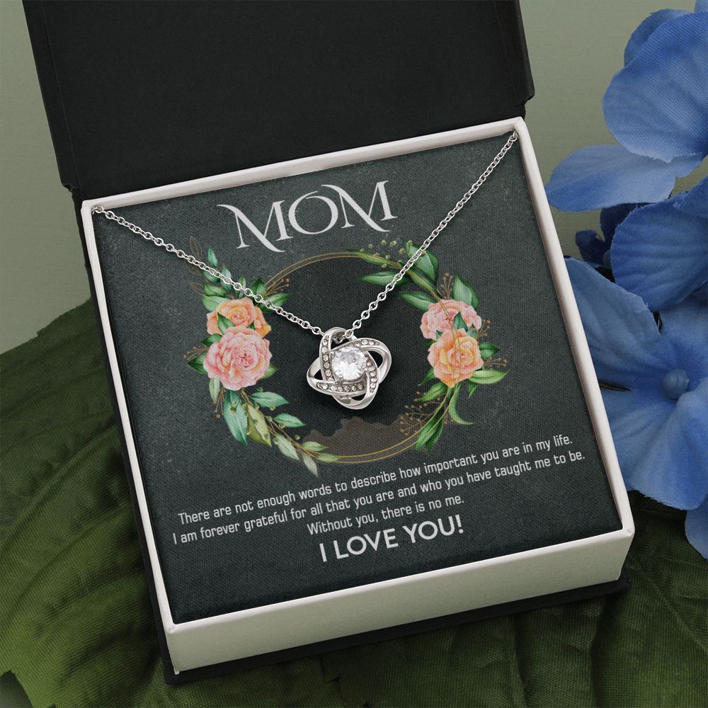 Mom How Important, Love Knot Necklace, Anniversary Gift For Mom