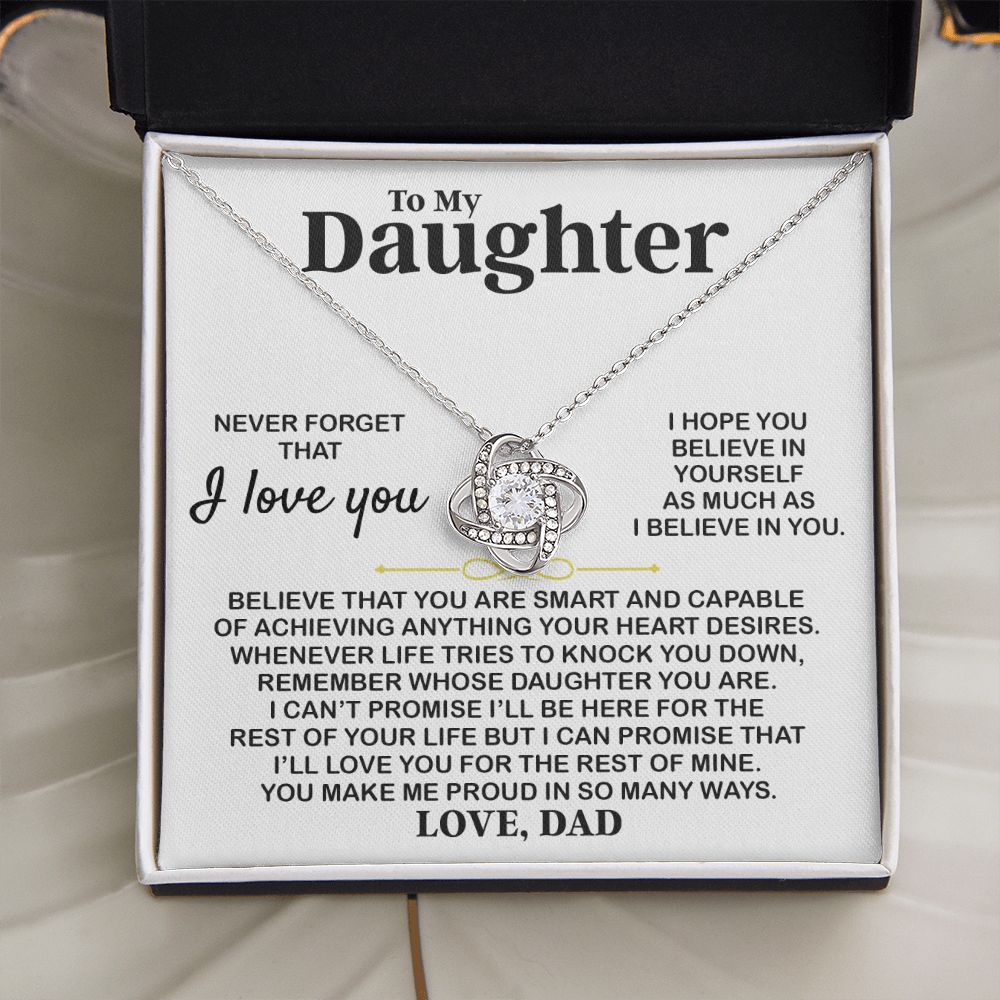 Daughter I Hope You, Love Knot Necklace, Gift For Daughter From Dad