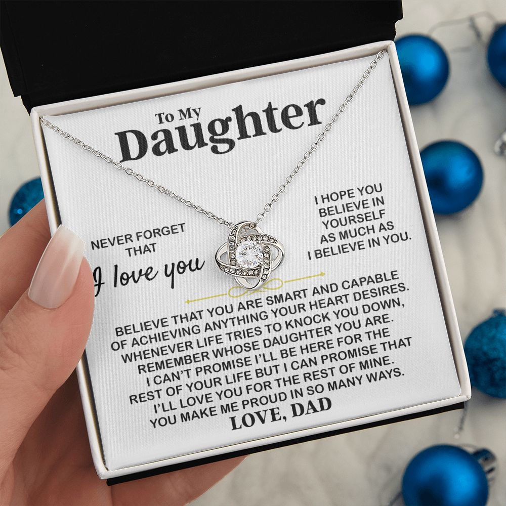 Daughter I Hope You, Love Knot Necklace, Gift For Daughter From Dad