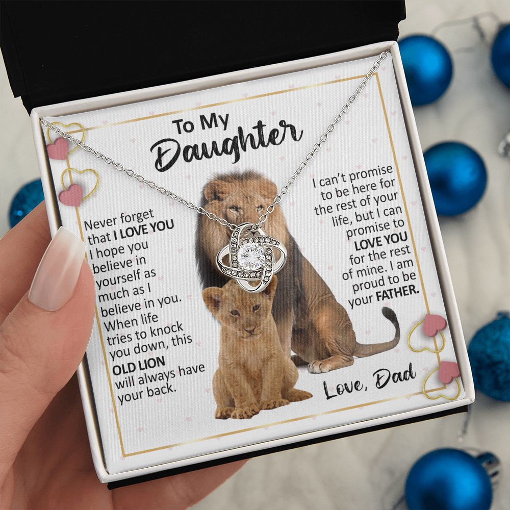 To My Daughter Gift From Dad | Proud To Be Your Father | Love Knot Necklace