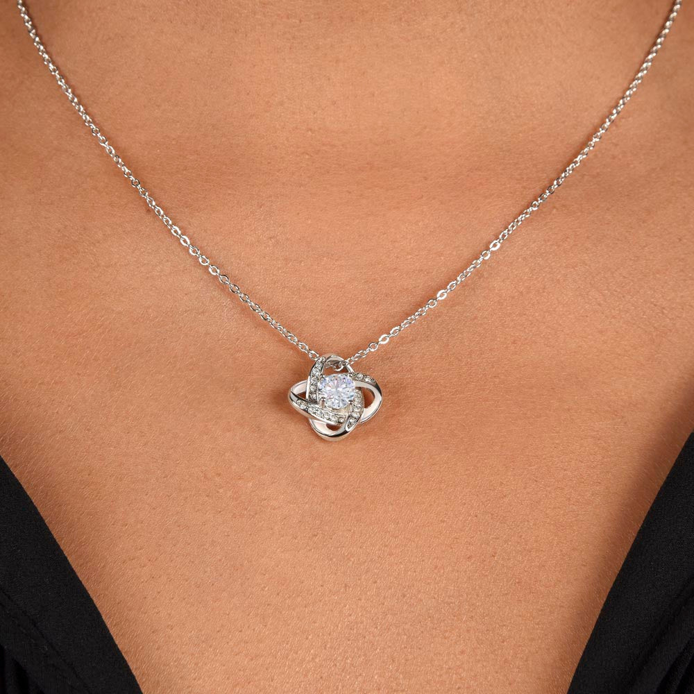 Beautiful Mom I Wrote This, Love Knot Necklace, Anniversary Gift For Mom